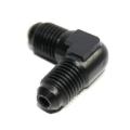 EMSUA 90 Deg Swivel Fuel Oil Gas Line 4AN Male to Male AN4 Fitting Adapter Black